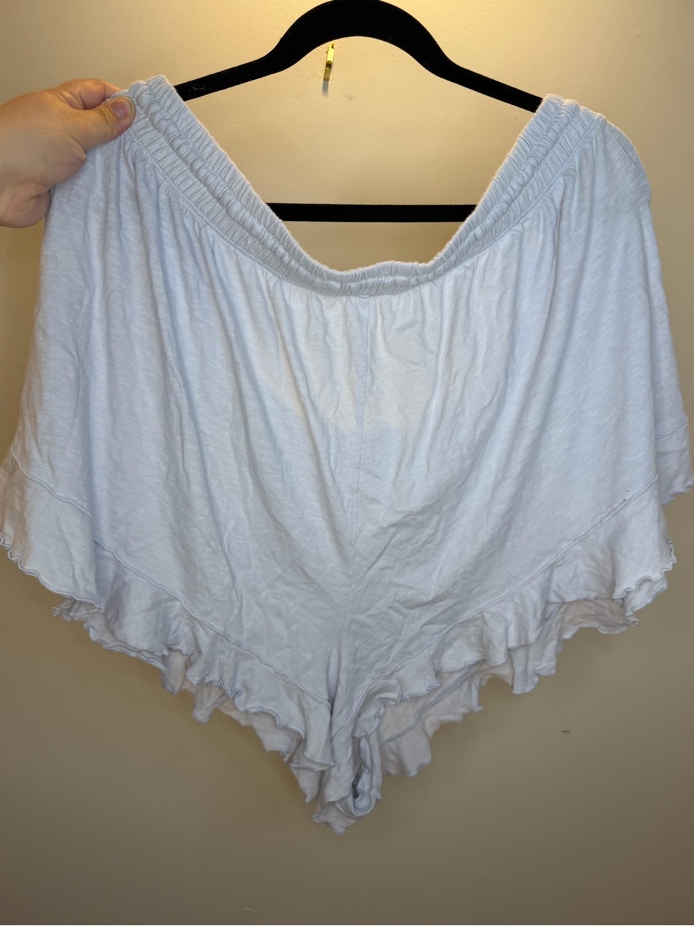 aerie White Ruffle Lounge Shorts
